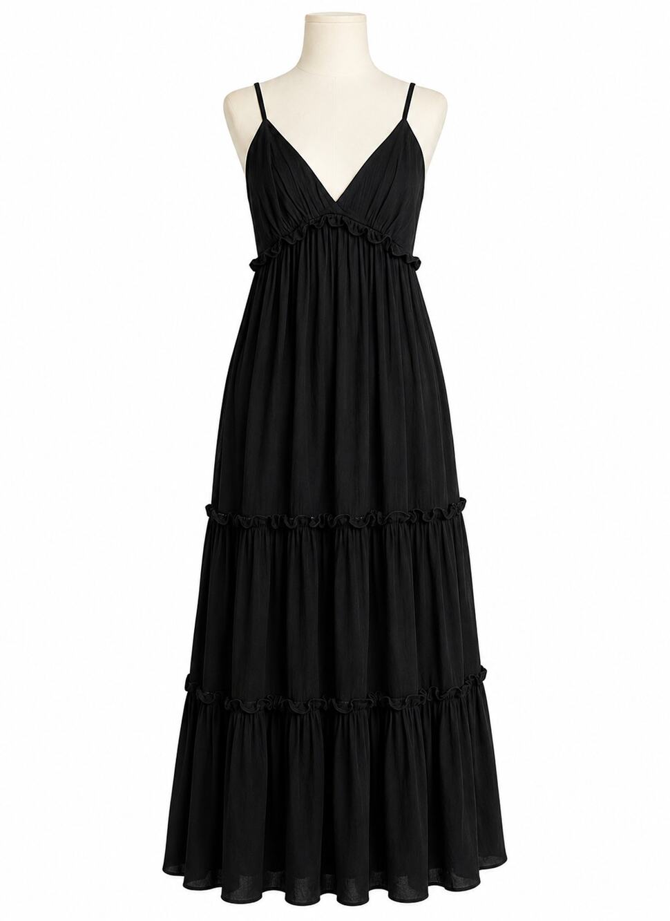 Inspired Hearts Tiered Black Maxi Dress - NWT - Size Large